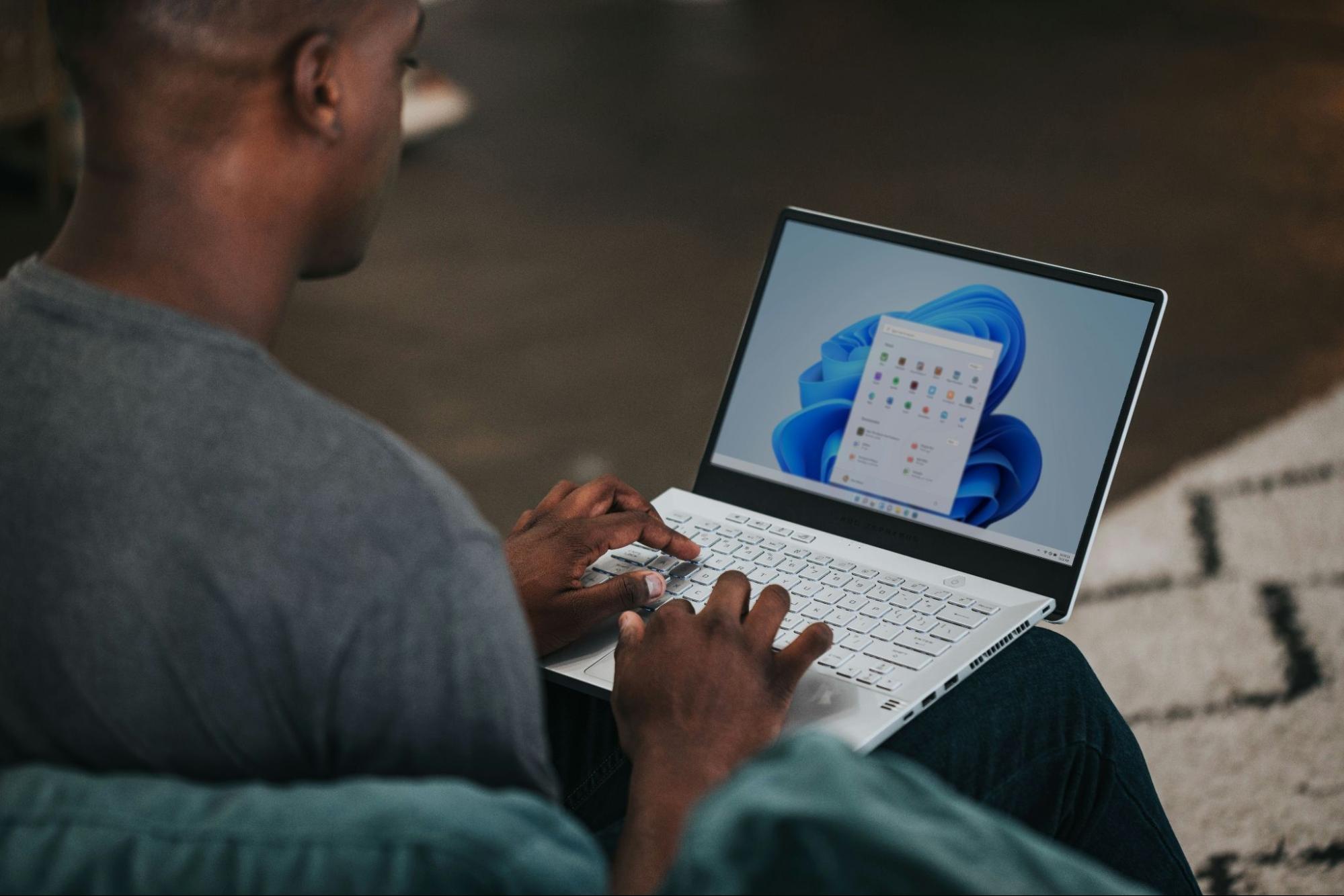 Man working at a computer