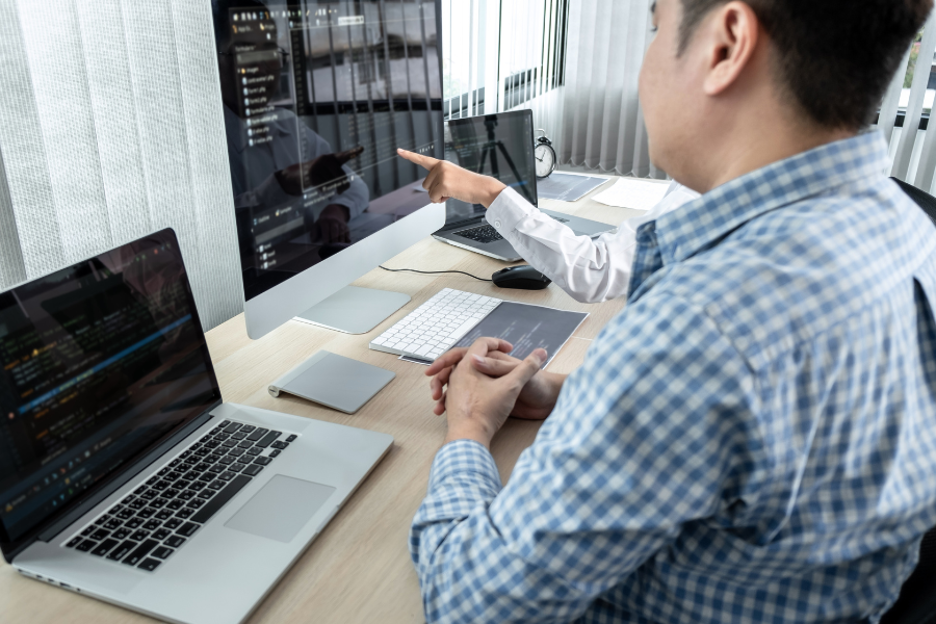 man working at a desk