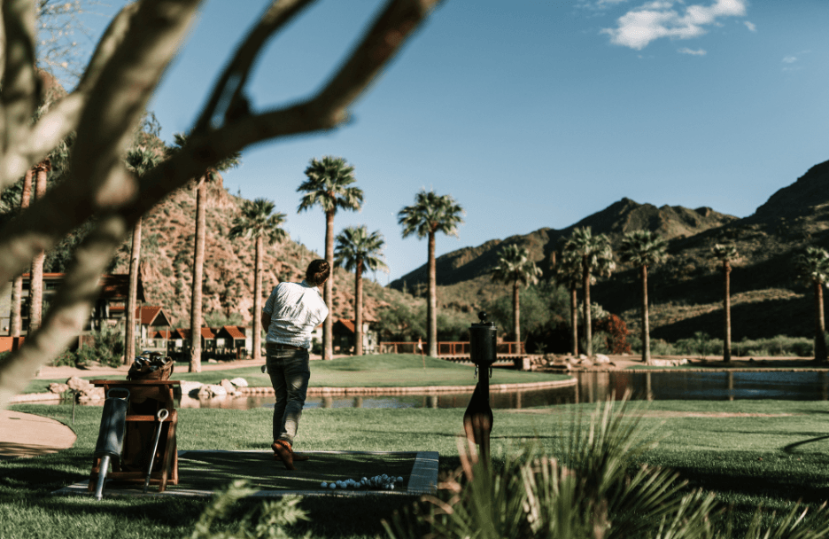 person playing golf